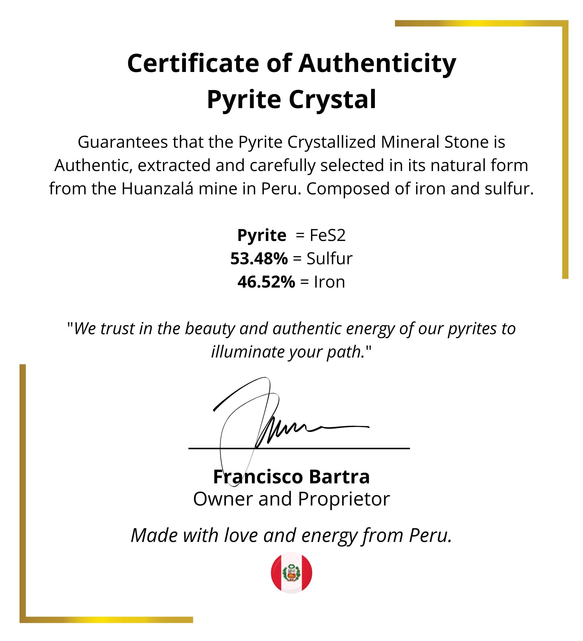 Bartra Product pyrite collection display piece from Peru sparks curiosity and conversation