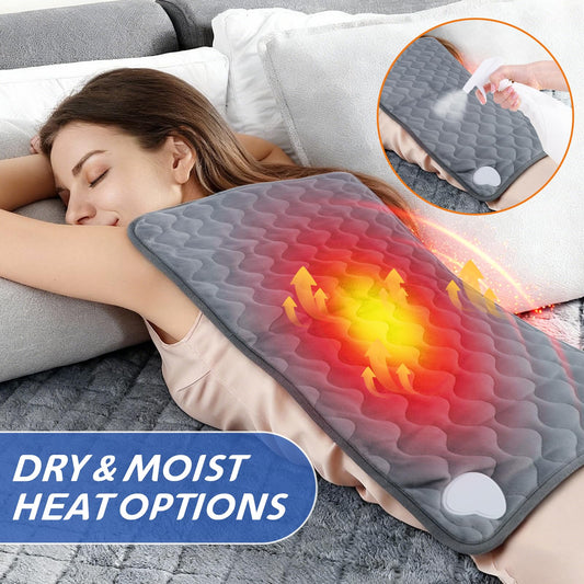 Basanie heating pad on neck for gentle relief with plush surface