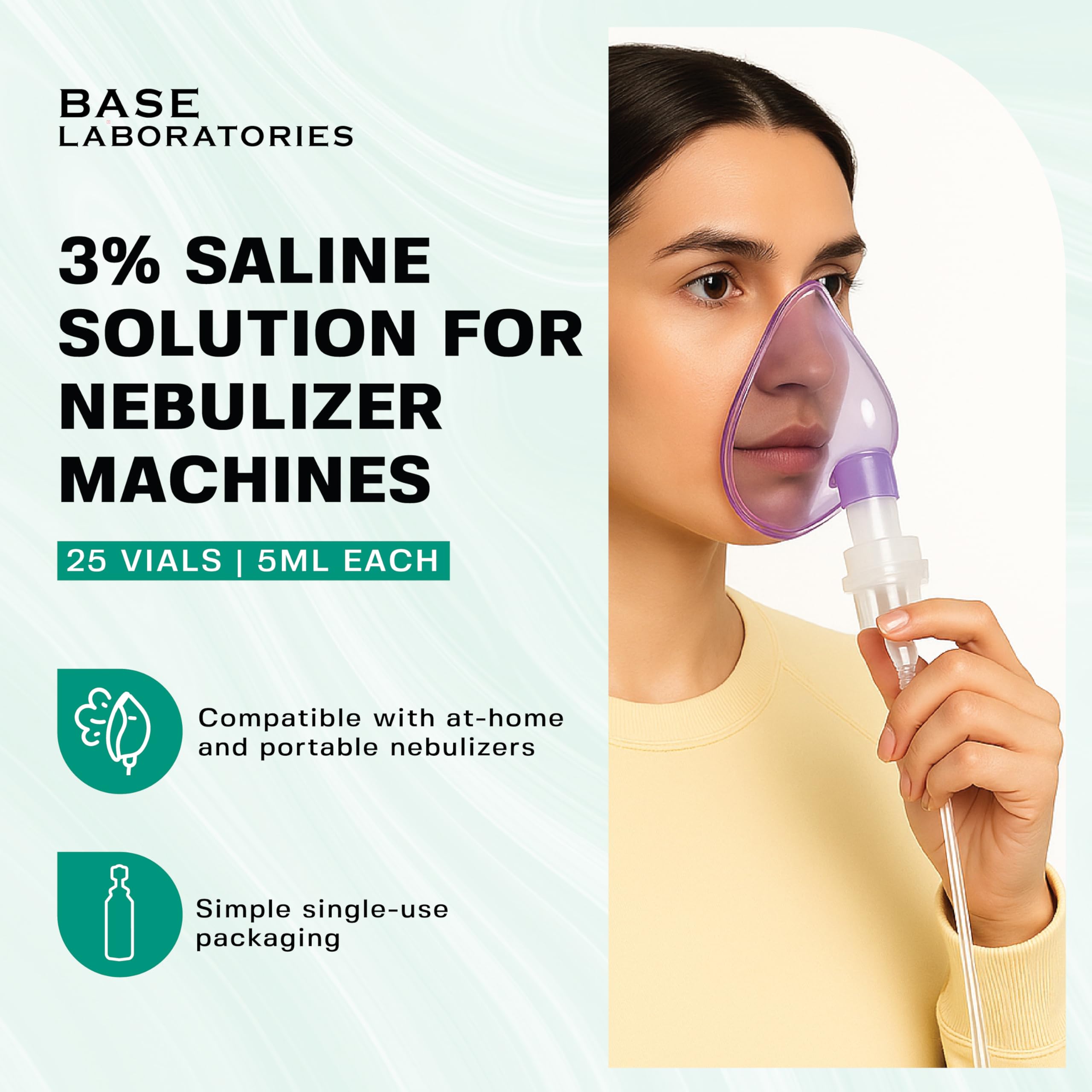 BASE LABORATORIES 5ml unit-dose vial ready for single-use nasal irrigation sessions