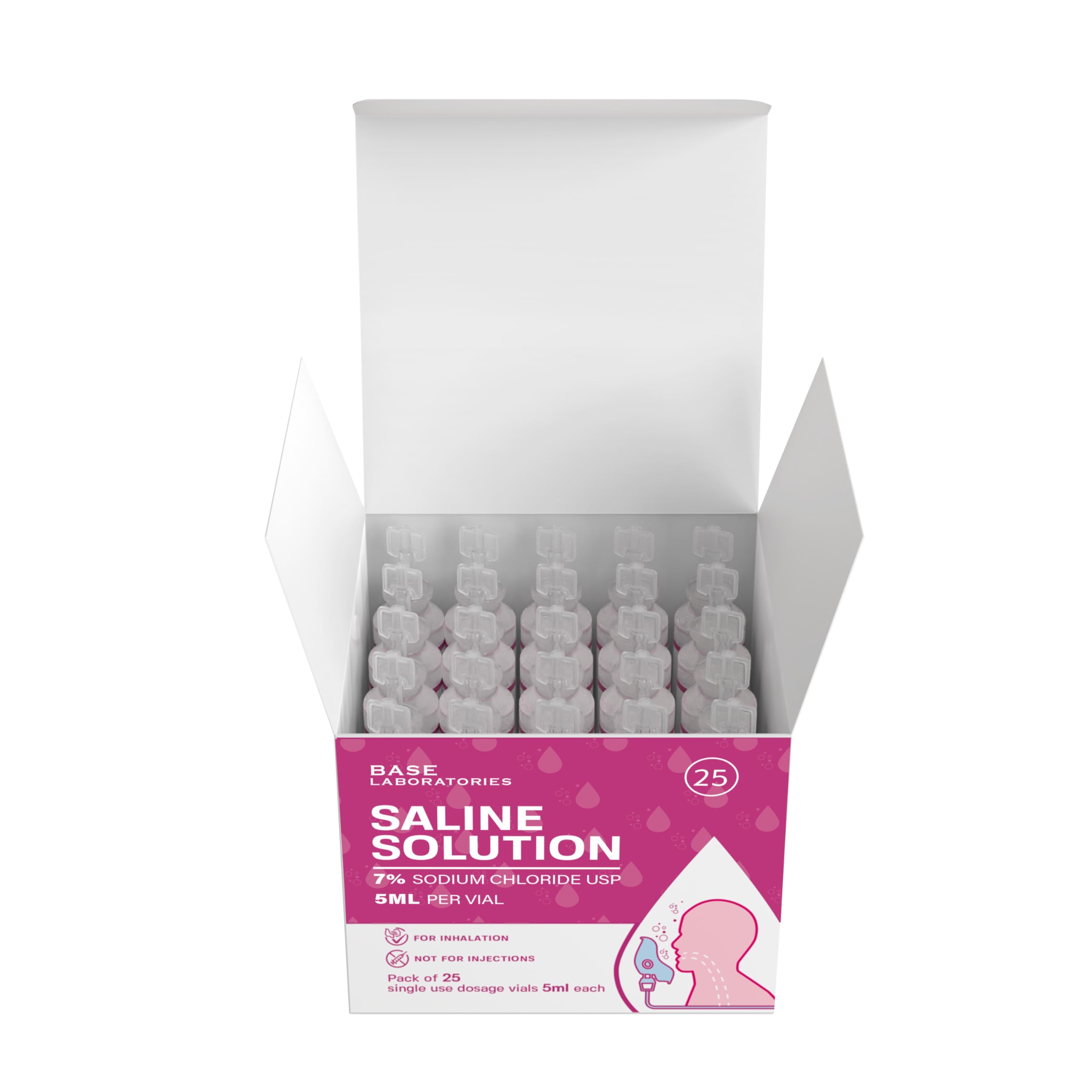 BASE LABORATORIES 7% saline high-concentration solution versus standard.