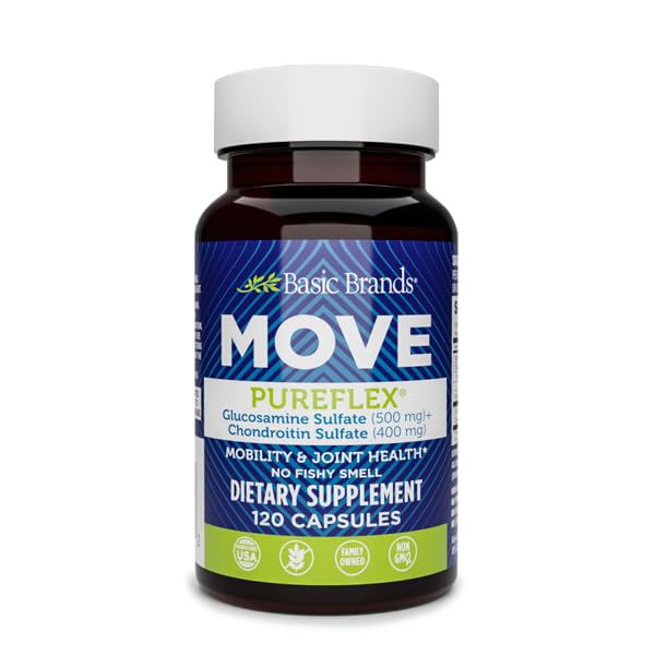Basic Brands Move Pureflex bottle front showing joint support formula for mobility.