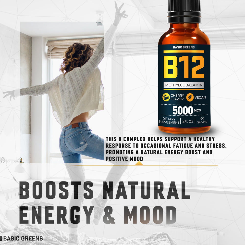 Basic Greens B12 drops 60 servings for monthly routine