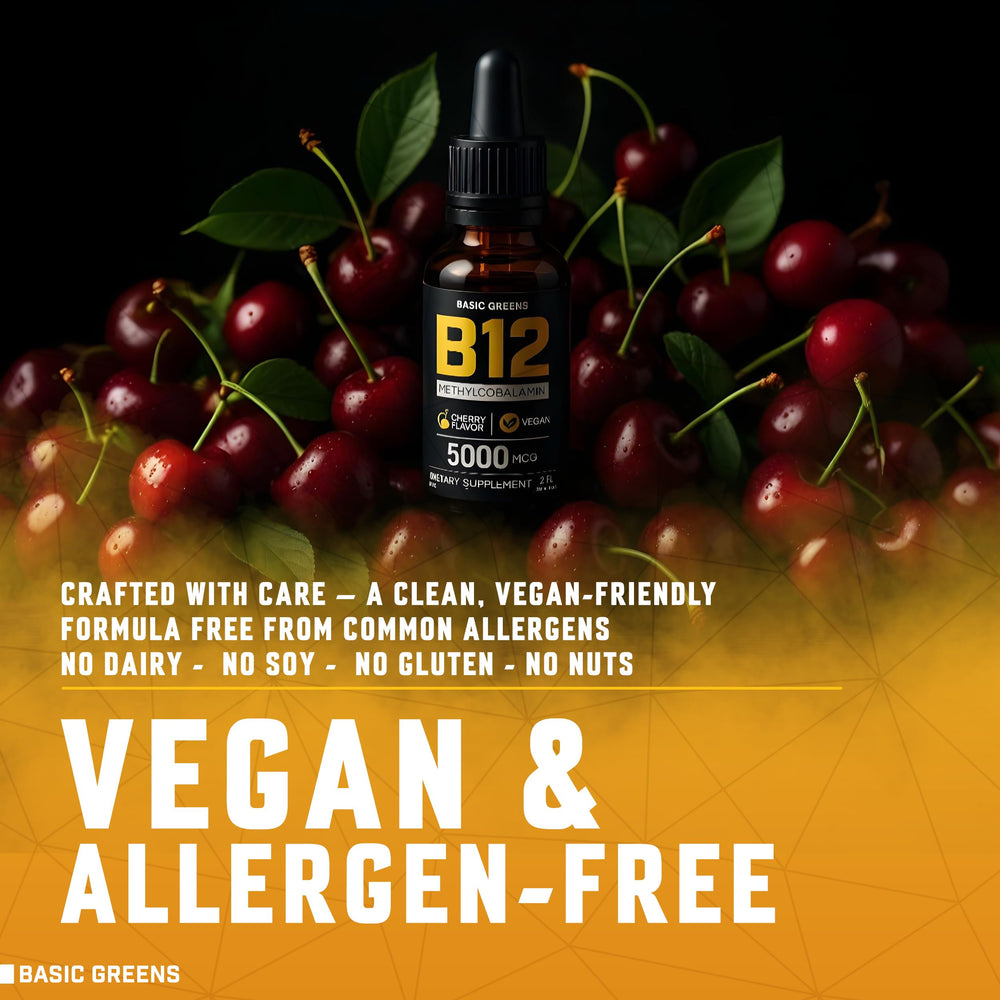 Basic Greens B12 drops amber glass bottle preserves potency