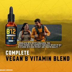 Basic Greens B12 drops dropper enables rapid sublingual absorption