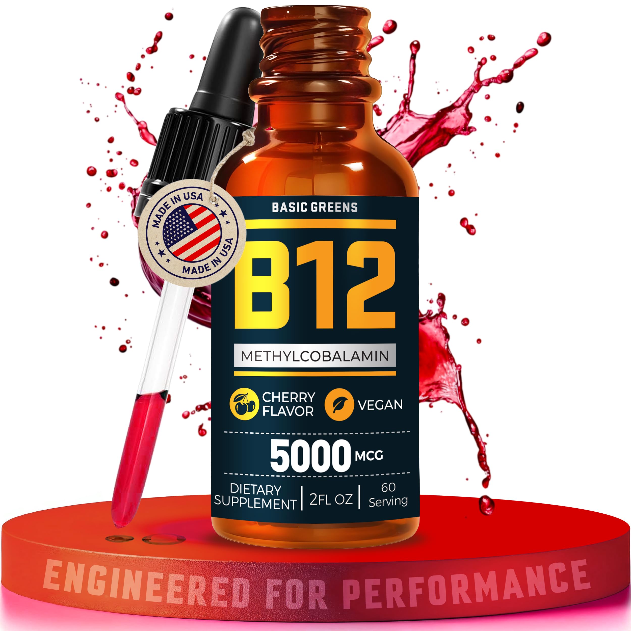 Basic Greens B12 drops easy dosing fits daily routine