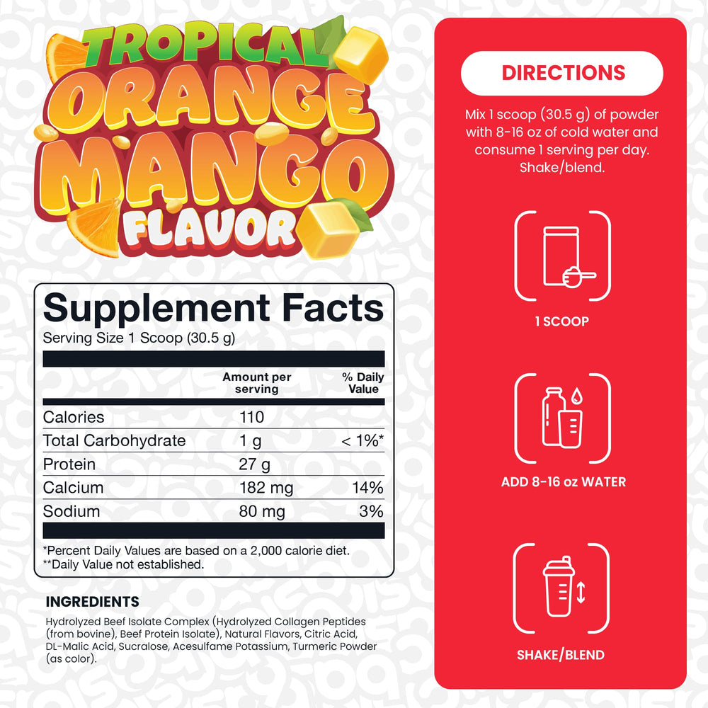 Basic Supplements hydrolyzed beef isolate powder with mixer cup for convenient fueling