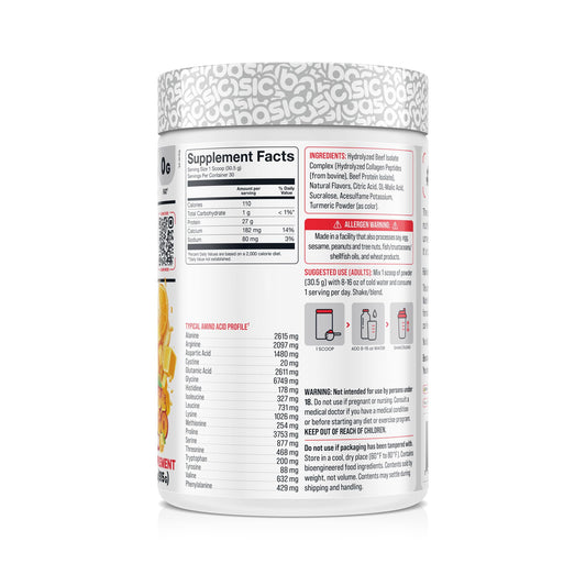 Basic Supplements hydrolyzed beef isolate scoop in use for post-workout protein boost