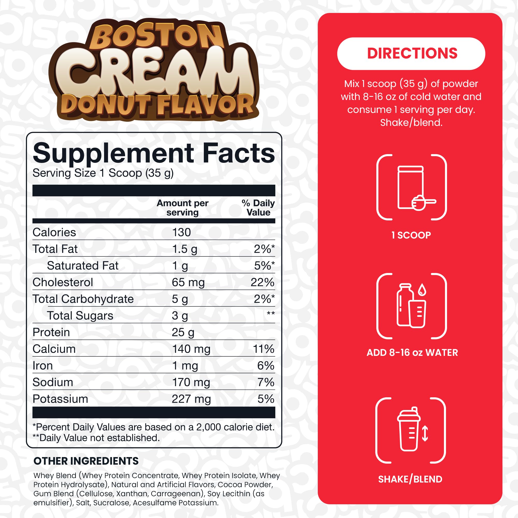 Basic Supplements Whey Protein gluten-free badge highlights dietary compatibility.