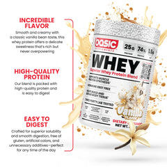 BASIC SUPPLEMENTS Whey Protein gluten-free label indicates suitability for gluten-free diets.