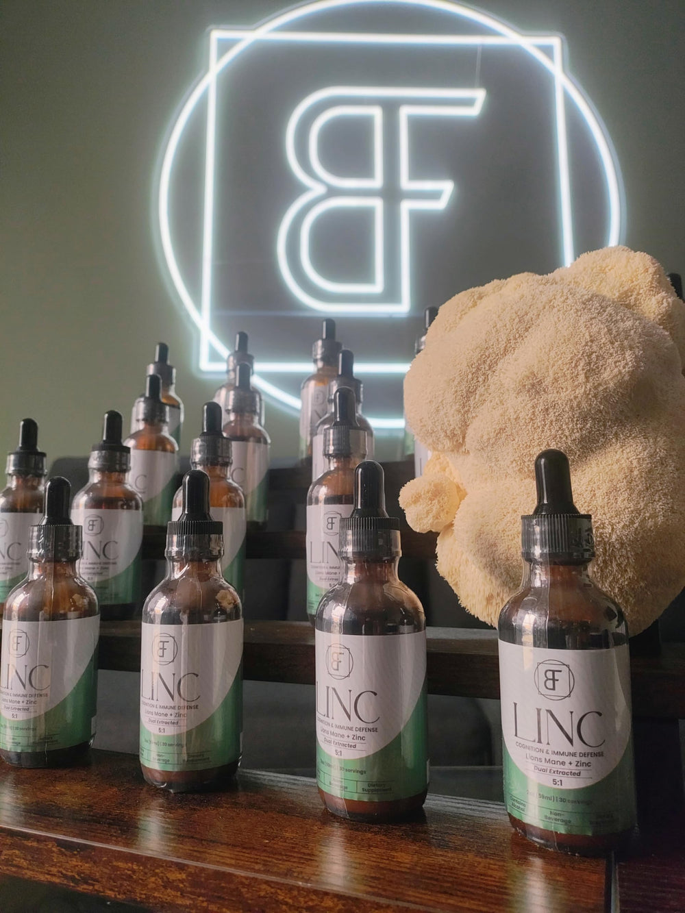 Basidia Farms LINC zinc-enriched formula supports nervous system vitality.