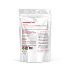 Basil Supplements scoop pouring organic ginseng powder into a smoothie for energy.