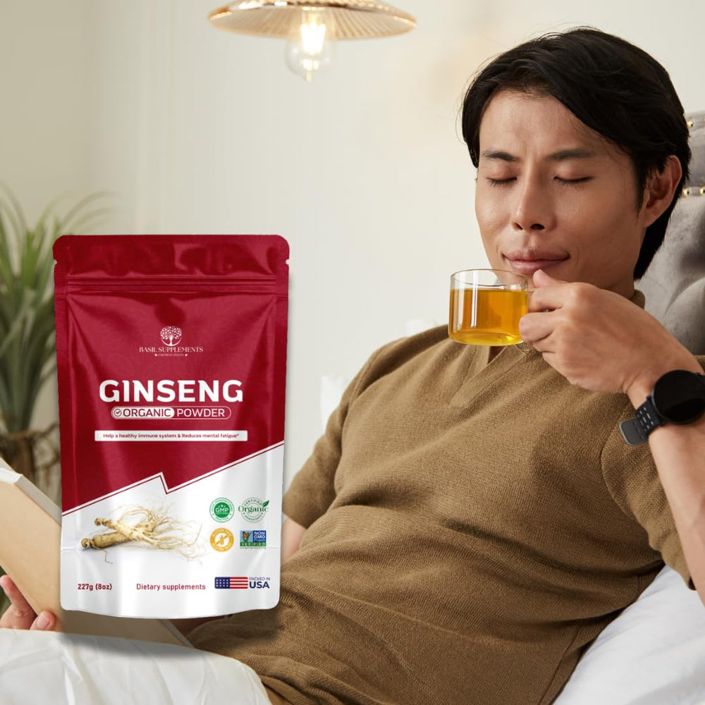 Basil Supplements smoothie-ready ginseng powder dissolves easily for quick routines.