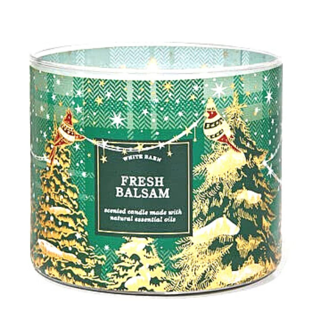Bath & Body Works White Barn 3-Wick Candle with essential oils for room-filling fragrance.