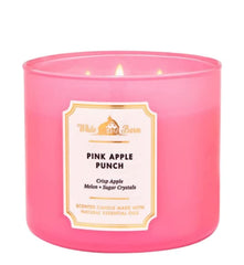 Bath & Body Works White Barn 3-Wick Candle Pink Apple Punch jar for cozy living room ambiance