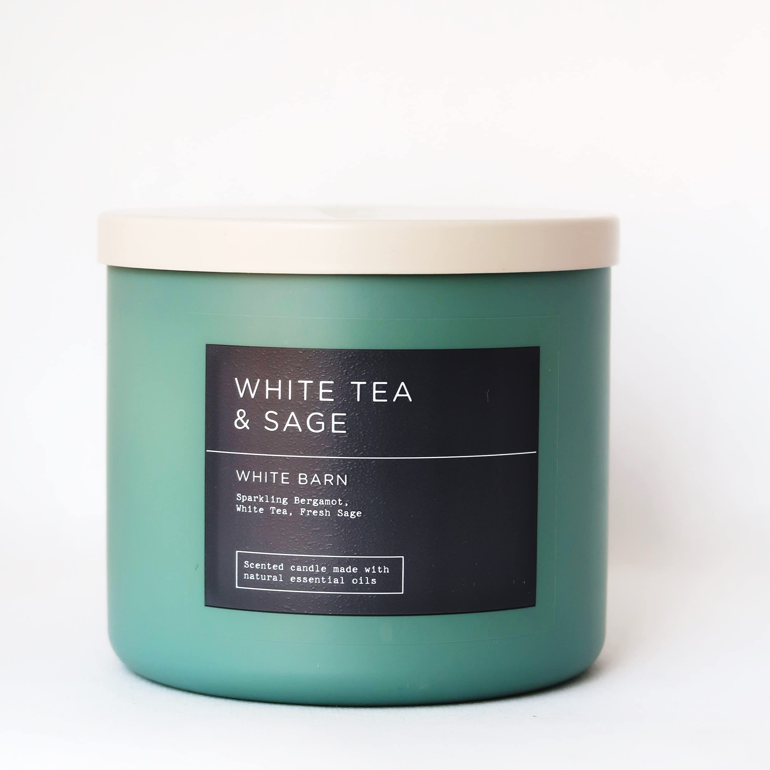 Bath & Body Works White Tea & Sage 3-Wick candle with essential oils for a lasting aroma