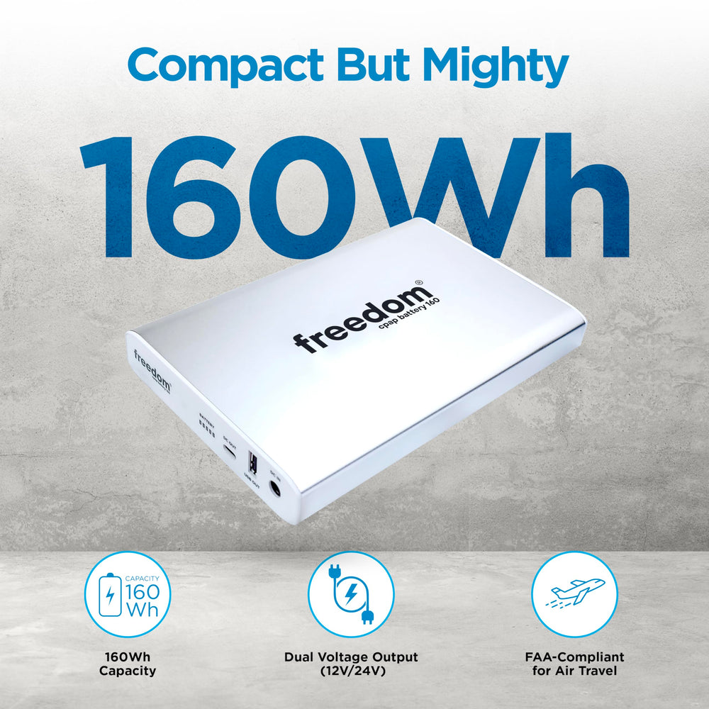 Freedom CPAP compact travel design by Battery Power Solutions for easy portability