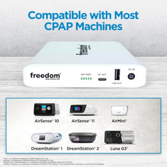 Freedom CPAP compatibility with major brands ensures reliable backup power
