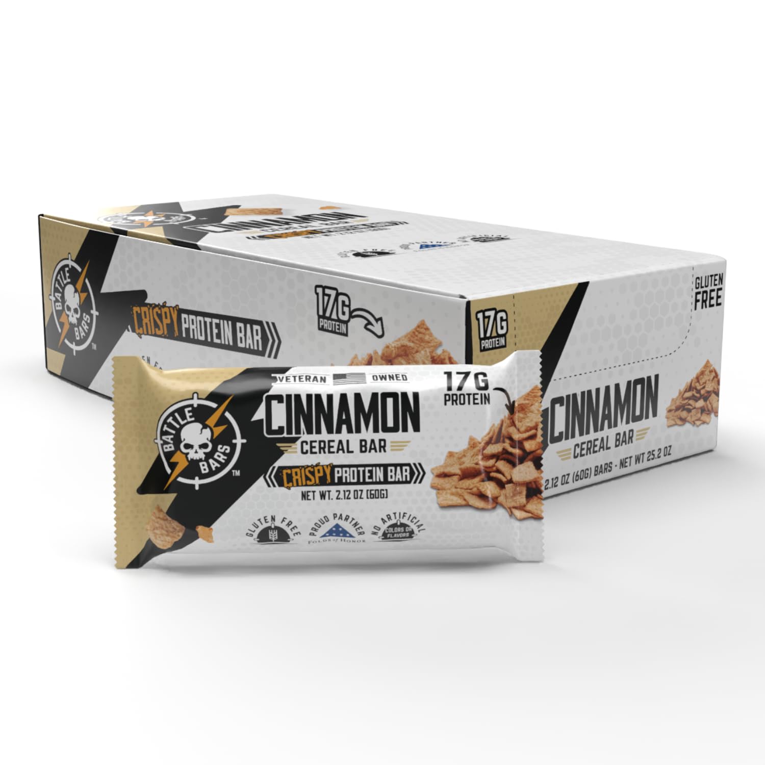 Battle Bars Crispy Protein Bar Cinnamon unwrap for quick on-the-go protein boost.