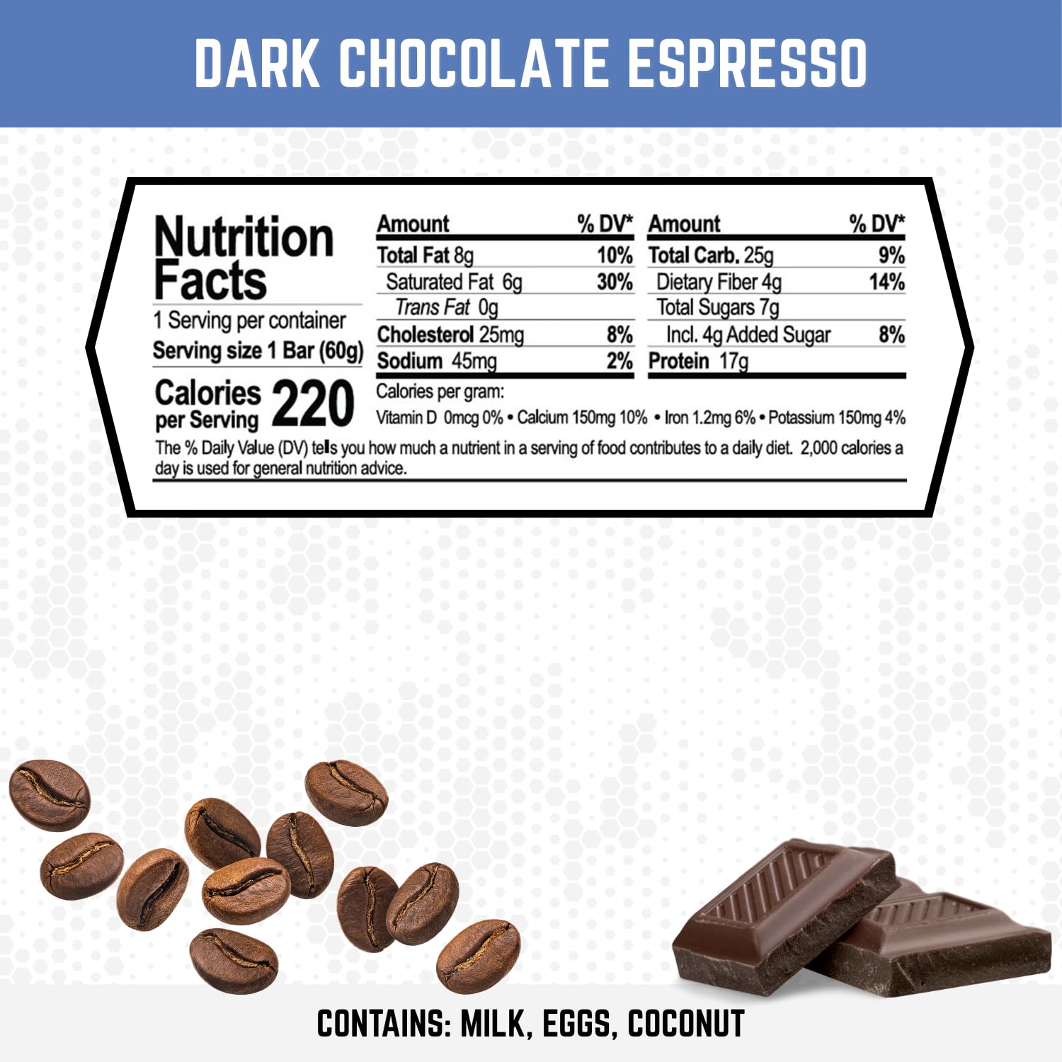 Battle Bars dark chocolate espresso bar close-up reveals crisp texture.