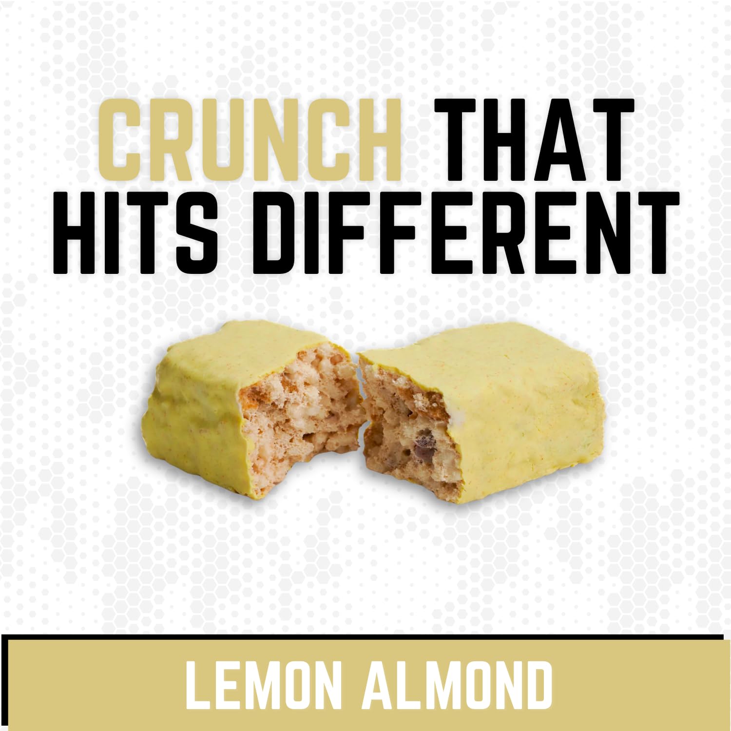 Battle Bars Lemon Almond bar with almonds emphasizes natural ingredients.