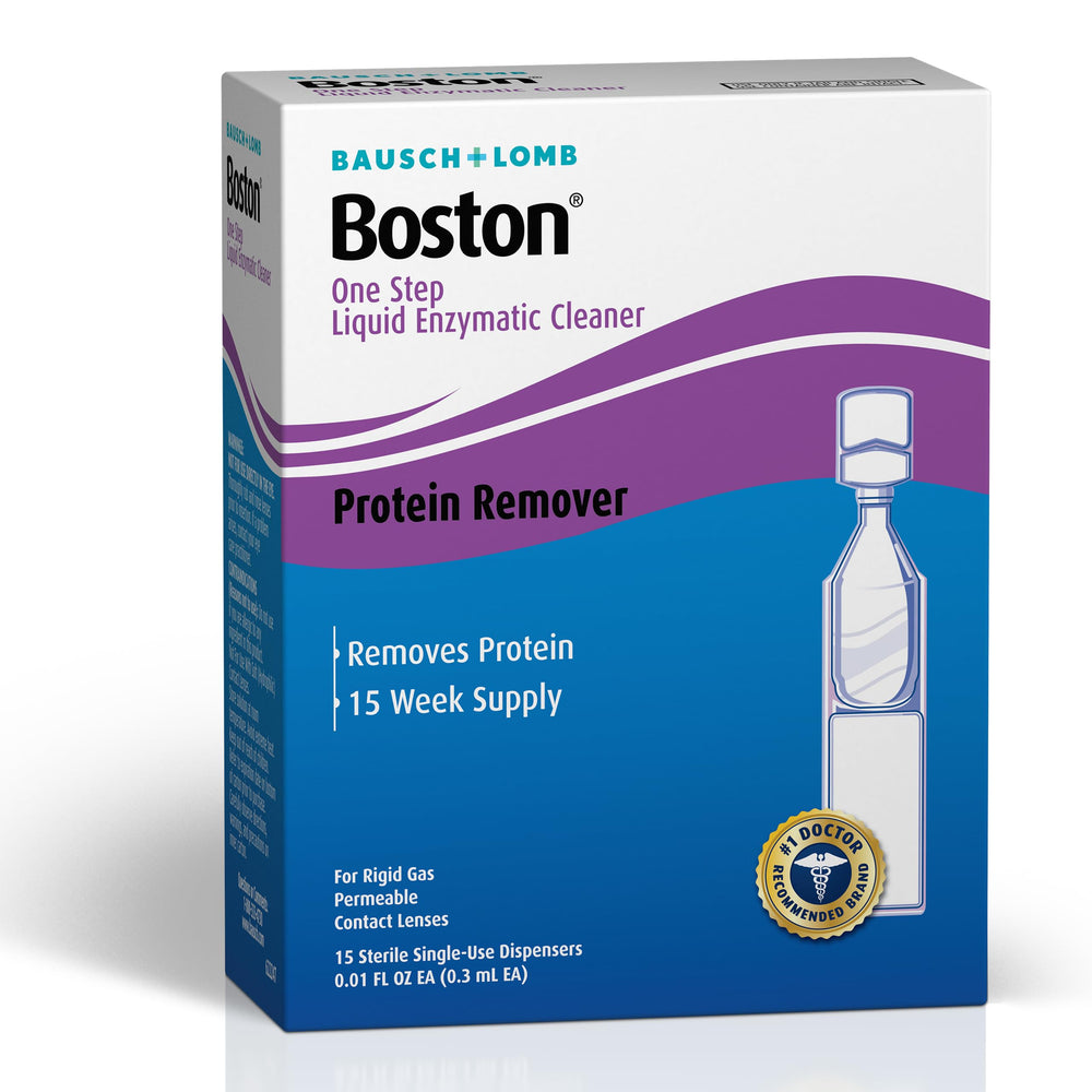 Lens case being cleaned with Boston One Step enzymatic cleaner