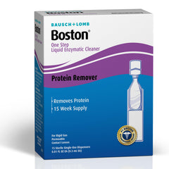 Lens case being cleaned with Boston One Step enzymatic cleaner