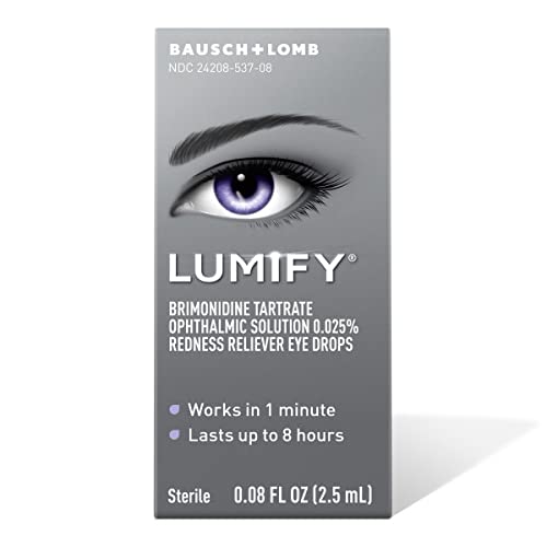 Lumify eye drops packaging showing fast redness relief