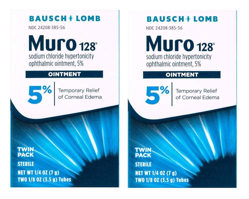 Bausch + Lomb Muro 128 5% 2-pack box front view for eye care