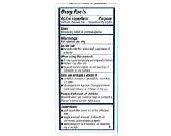 Packaging back panel with dosage and directions.
