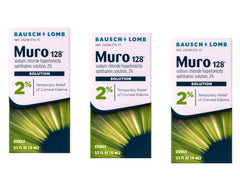 Bausch + Lomb Muro 128 sterile eye wash for cleansing and comfort when irritation occurs.