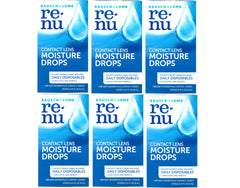 Bausch + Lomb Renu moisture drops bottle for daily lens comfort.