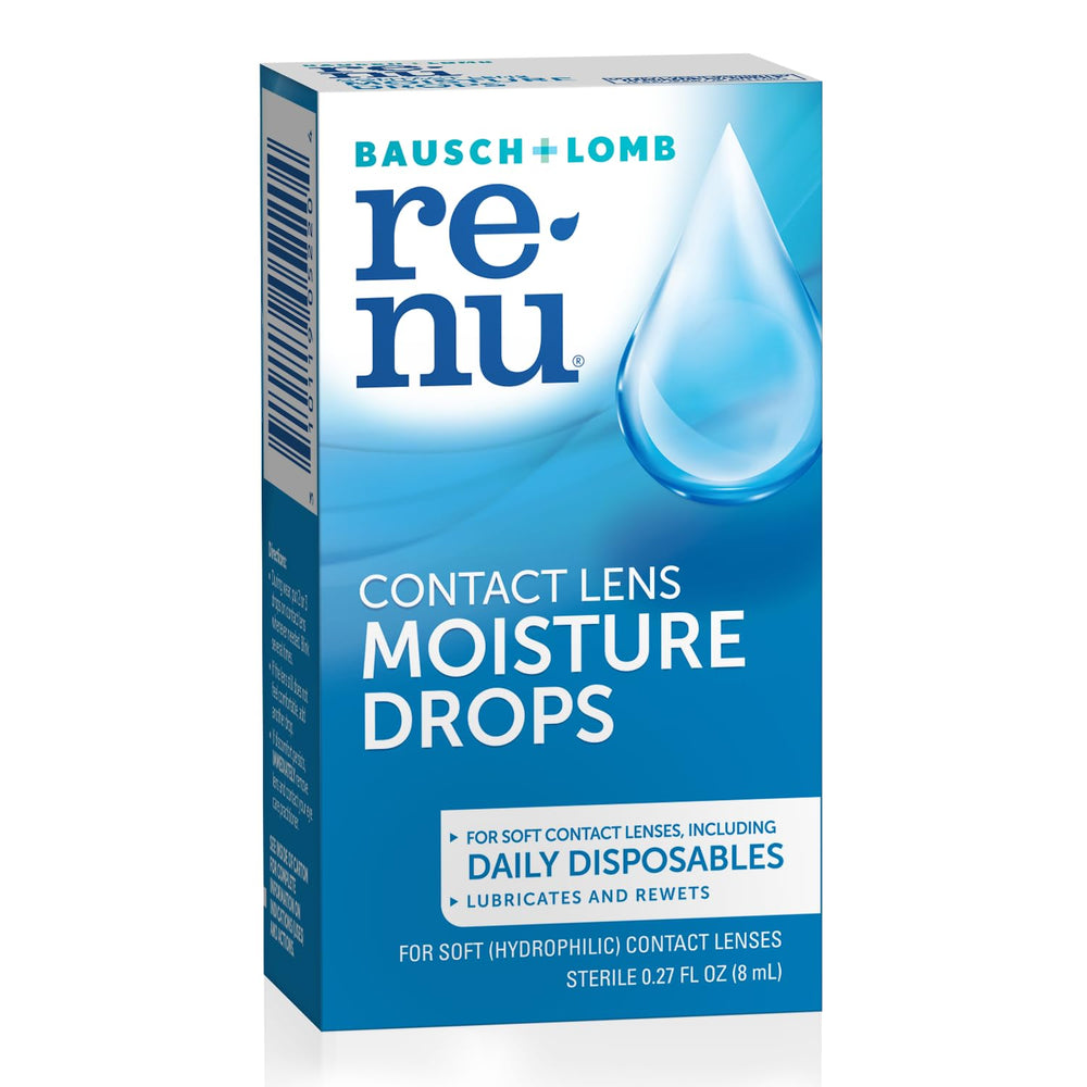 Compact pack keeps Renu drops in purse or desk for quick relief.