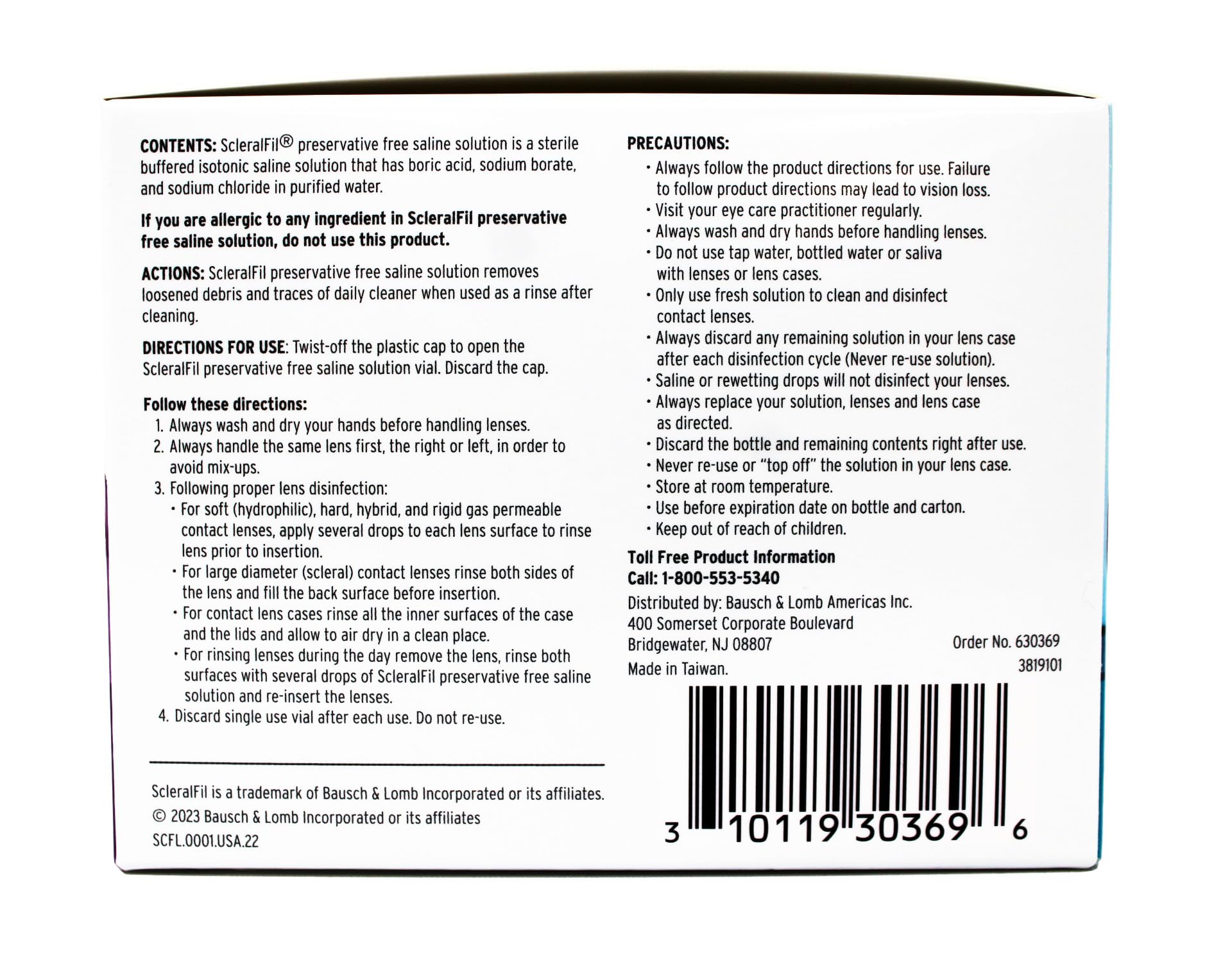 Preservative-free ScleralFil saline for safe lens handling.