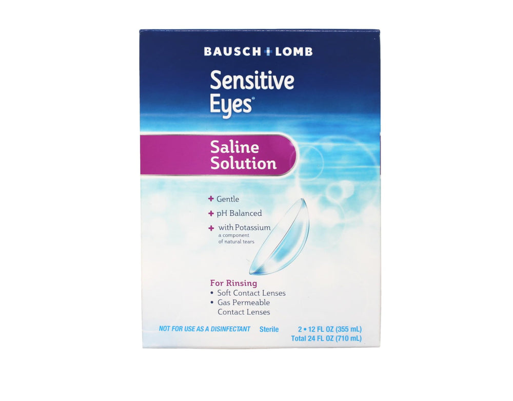 Countertop setup with Bausch + Lomb Sensitive Eyes for daily routine