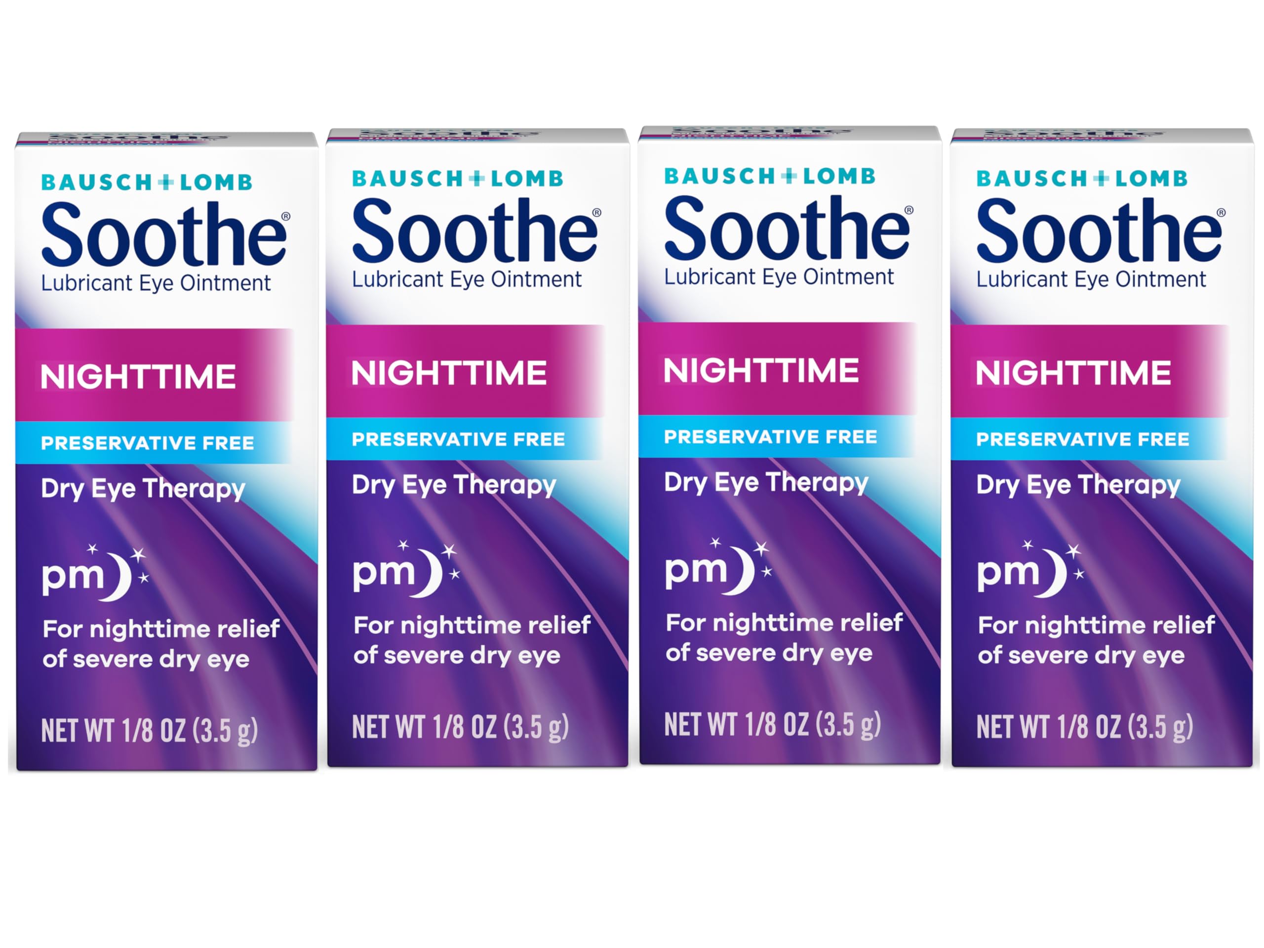 Bausch + Lomb Soothe eye ointment tube delivers overnight moisture relief.