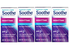 Bausch + Lomb Soothe eye ointment tube delivers overnight moisture relief.