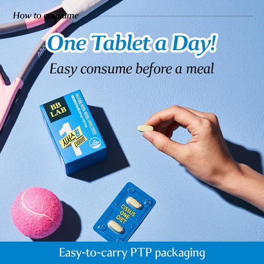 BB LAB Cissus One Diet tablets closeup emphasizes energy support for daily activities.