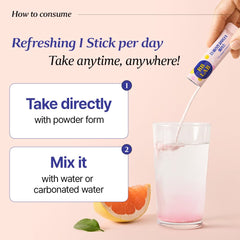 BB LAB Collagen S Plus dissolving in water image shows easy mixing option