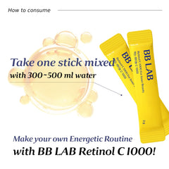 BB LAB Retinol C 1000 powder with spoon for easy daily use.
