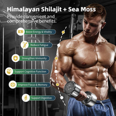 BBEEAAUU Sea moss capsules closeup showing blended minerals for vitality