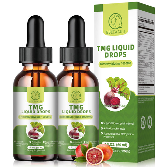 BBEEAAUU TMG bottle pour shows easy daily dosing for energy support.