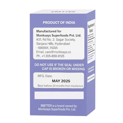 BBETTER Ashwagandha KSM-66 label on bottle shows organic sourcing.