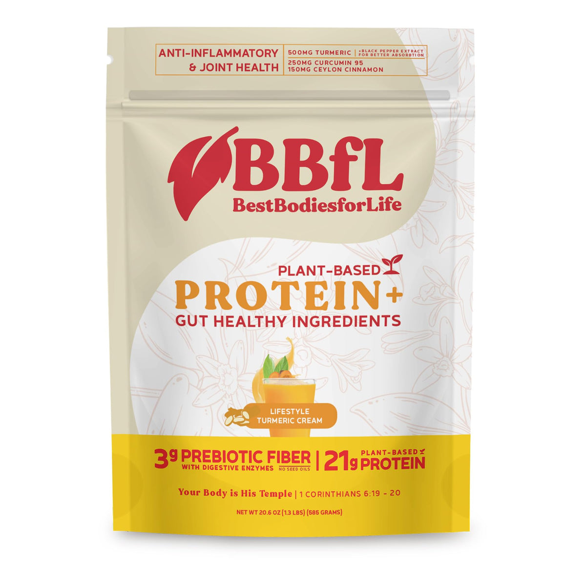 BBfL Plant-Based Protein Shake bottle shows creamy texture for post-workout recovery.