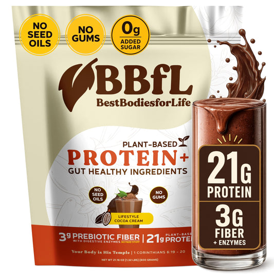 BBfL Proteína vegetal cacao crema batido cremoso para desayuno energético.