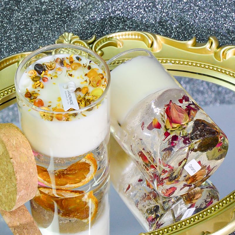 BBJohn Crystal Candle Gift Set jelly candle with flowers and crystals as centerpiece
