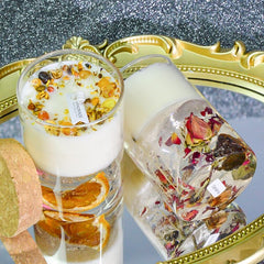 BBJohn Crystal Candle Gift Set jelly candle with flowers and crystals as centerpiece