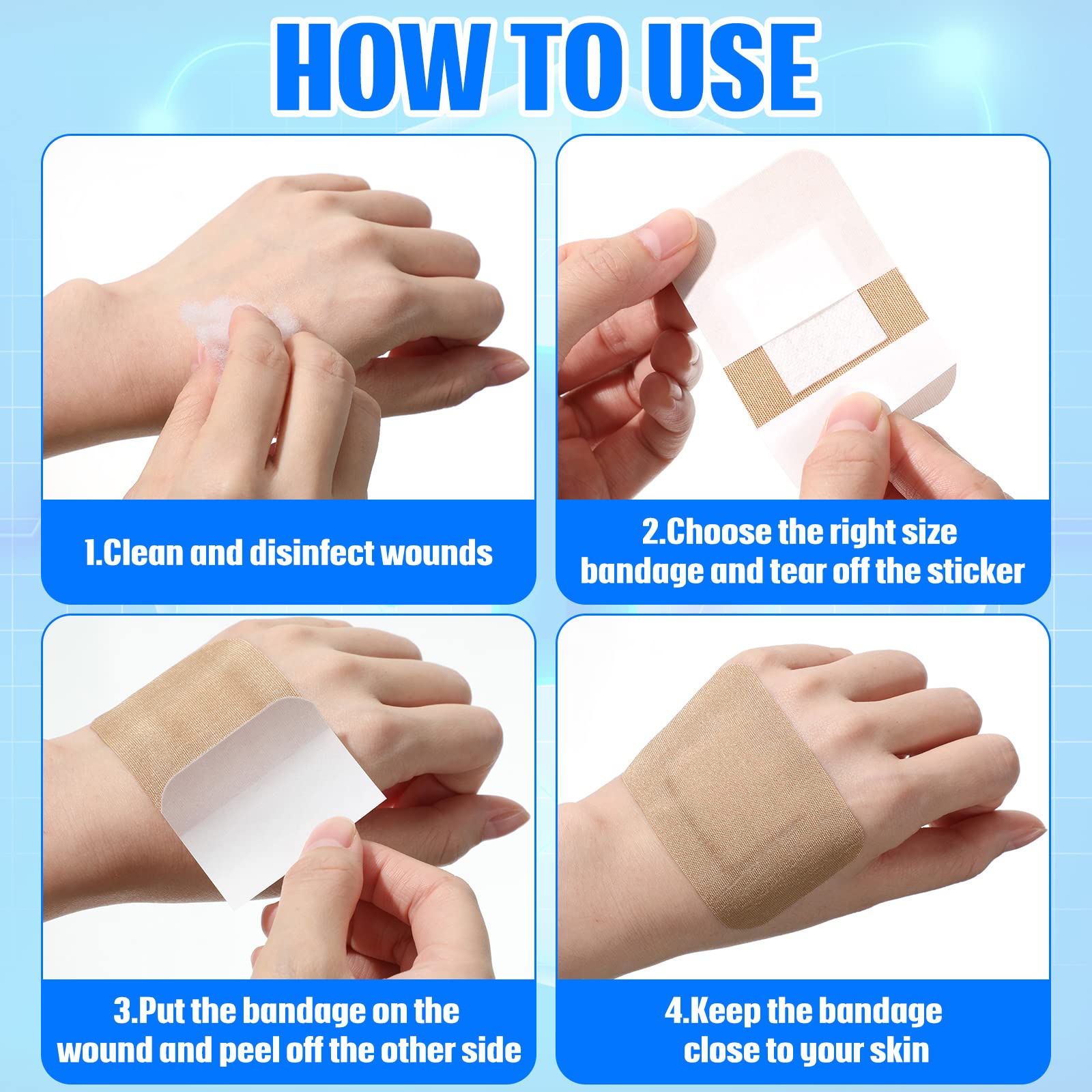 BBTO fabric bandages with waterproof breathable material