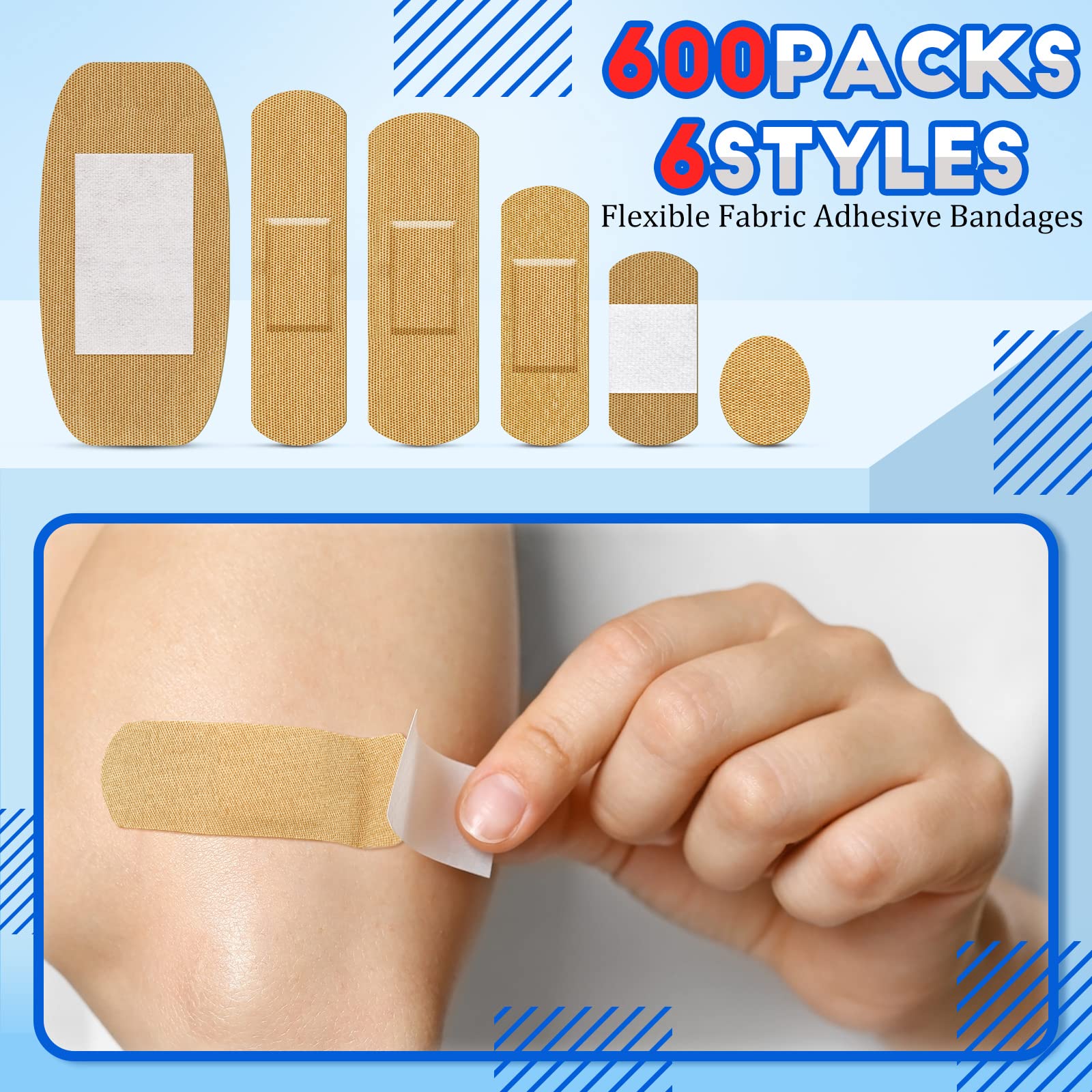BBTO elastic fabric bandages multi-size pack ready for travel and sport