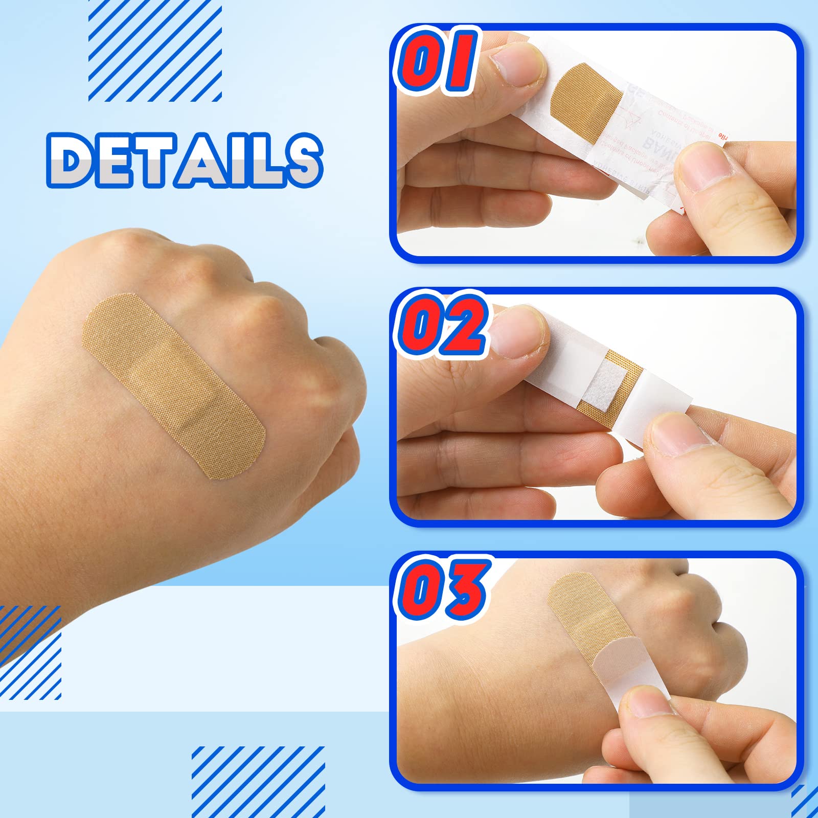 BBTO individually wrapped bandages ideal for travel and hygiene