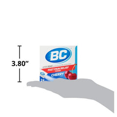 BC Powder packaging displayed in a kitchen cabinet for quick access